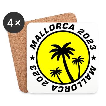 Mallorca 2023 Palm - Coasters (set of 4) - white - Front