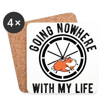 Nagetier Hamster - Untersetzer (4er-Set) - Weiß - Vorne