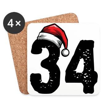 34 Numéro Noël - Dessous de verre (lot de 4) - blanc - Devant