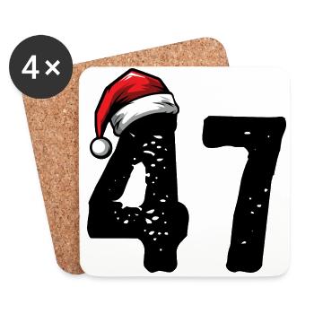 47 Numéro Noël - Dessous de verre (lot de 4) - blanc - Devant