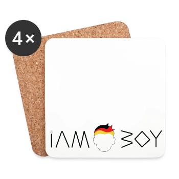 Je suis un garçon allemand - Dessous de verre (lot de 4) - blanc - Devant
