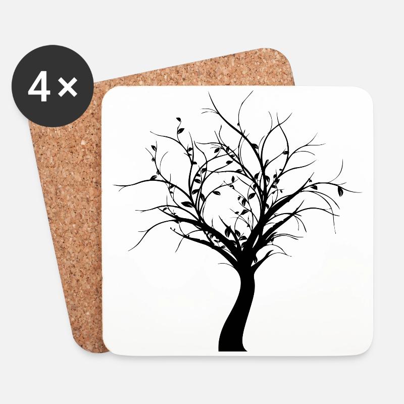 Der Baum - Untersetzer (4er-Set) - Weiß