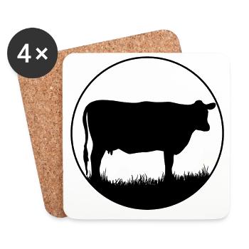 vache - Dessous de verre (lot de 4) - blanc - Devant