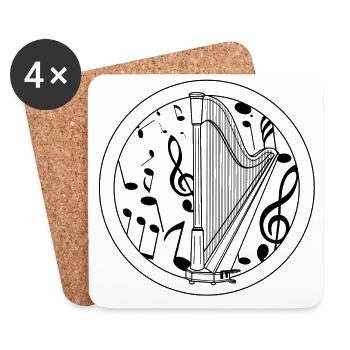 harpe - Dessous de verre (lot de 4) - blanc - Devant