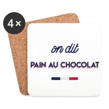 On dit pain au chocolat - Dessous de verre (lot de 4) - blanc - Devant