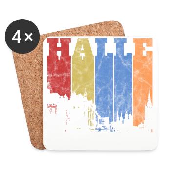 Halle Saale Stadt Design - Untersetzer (4er-Set) - Weiß - Vorne