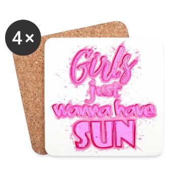 Girls have Sun (Schriftzug) 02 - Untersetzer (4er-Set) - Weiß - Vorne