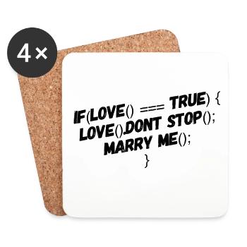 Si l'amour se marie avec une tenue de dictons amusante - Dessous de verre (lot de 4) - blanc - Devant