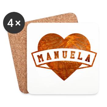 First name Manuela - Coasters (set of 4) - white - Front