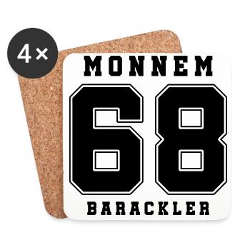 mannheimer shirt comedian mannheim uffbasse 68 - Coasters (set of 4) - white - Front