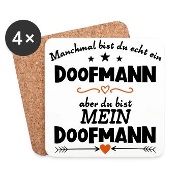 Valentinstag Doofmann Liebe Ehe Romantisch - Untersetzer (4er-Set) - Weiß - Vorne