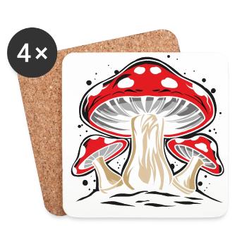 Toadstool the most famous mushroom - Coasters (set of 4) - white - Front