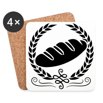 brot icon symbol kranz - Untersetzer (4er-Set) - Weiß - Vorne