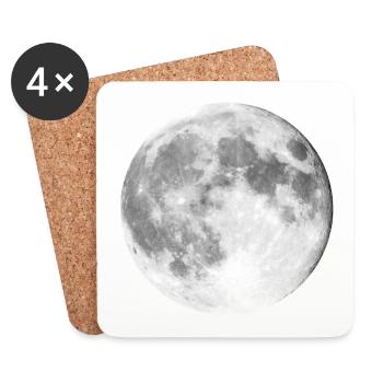 Mond - Untersetzer (4er-Set) - Weiß - Vorne