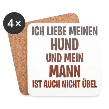 Hund Hundeliebhaber Frauchen Herrchen Geschenk - Untersetzer (4er-Set) - Weiß - Vorne