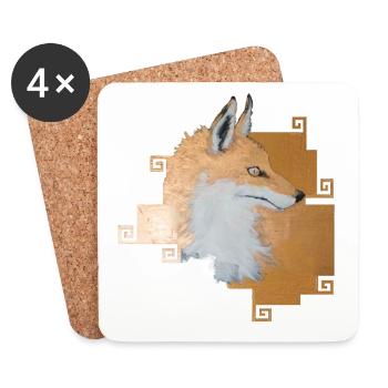 Fuchs Fox Fuchsornament Geschenk - Untersetzer (4er-Set) - Weiß - Vorne