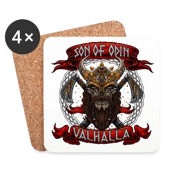 Sohn des Odin - Walhalla - Wikinger Krieger - Untersetzer (4er-Set) - Weiß - Vorne