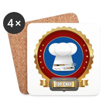 Top Chef for cooking - Coasters (set of 4) - white - Front