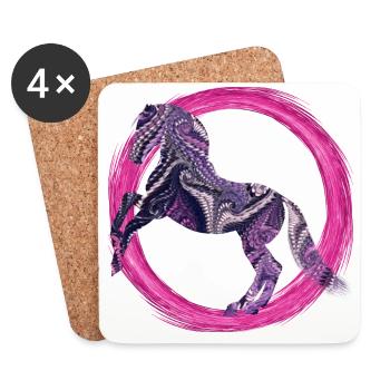 cheval e 75 - Dessous de verre (lot de 4) - blanc - Devant