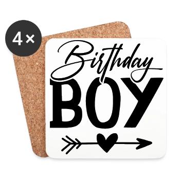 Birthday Birthday Boy - Coasters (set of 4) - white - Front