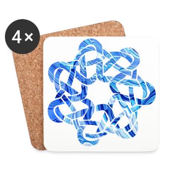 Celtic knot 9 e 80 - Coasters (set of 4) - white - Front