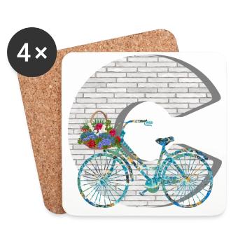 bicycle e 100 c - Coasters (set of 4) - white - Front