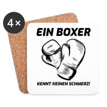 Boxen Boxer Boxhandschuhe Boxing Geschenk Spruch - Untersetzer (4er-Set) - Weiß - Vorne