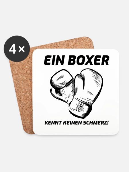 Boxen Boxer Boxhandschuhe Boxing Geschenk Spruch - Untersetzer (4er-Set) - Weiß
