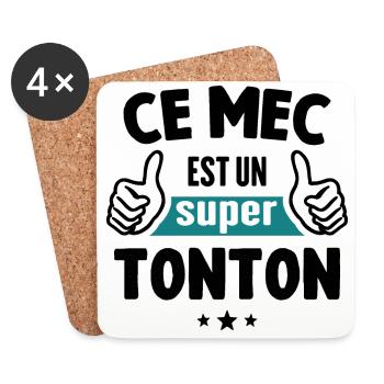 Ce Mec Est Un Super Tonton - Dessous de verre (lot de 4) - blanc - Devant
