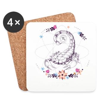 Scorpion - Dessous de verre (lot de 4) - blanc - Devant