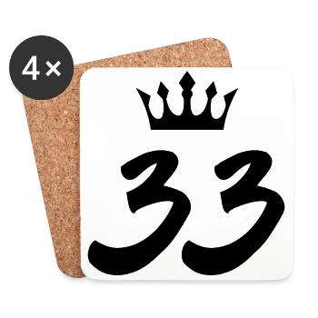 33 Number crown - Coasters (set of 4) - white - Front