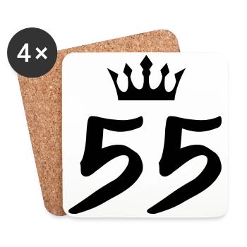 55 Number crown - Coasters (set of 4) - white - Front