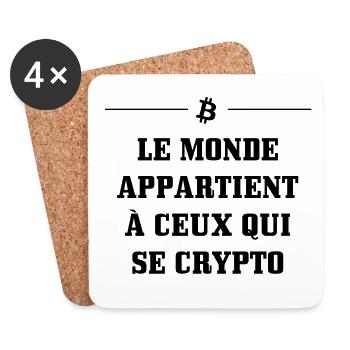 Le monde appartient à ceux qui se crypto - Dessous de verre (lot de 4) - blanc - Devant