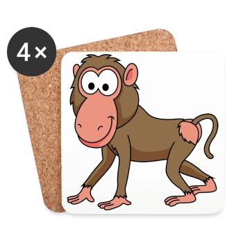 Monkey monkey comic - Coasters (set of 4) - white - Front