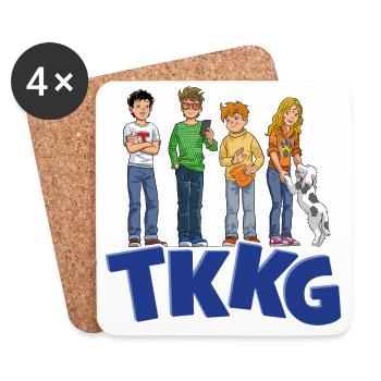 TKKG Junior Logo Mit Der Bande - Untersetzer (4er-Set) - Weiß - Vorne