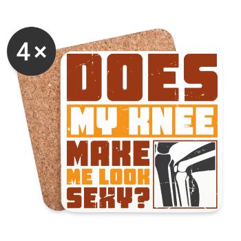 Does my Knee make me look sexy - Untersetzer (4er-Set) - Weiß - Vorne