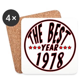 THE BEST YEAR 1978 - Dessous de verre (lot de 4) - blanc - Devant