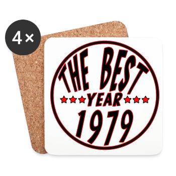 THE BEST YEAR 1979 - Dessous de verre (lot de 4) - blanc - Devant