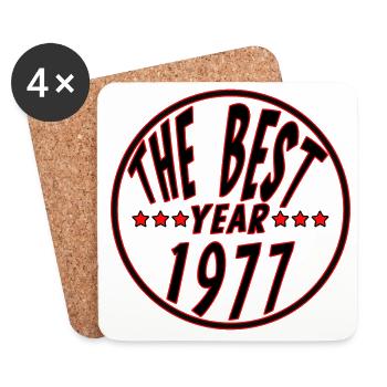 THE BEST YEAR 1977 - Dessous de verre (lot de 4) - blanc - Devant