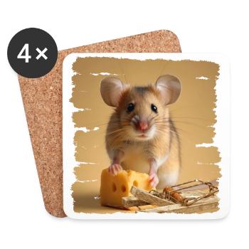 Mice are clever animals - Coasters (set of 4) - white - Front