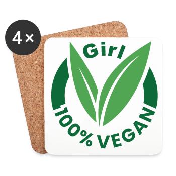 Vegan 100 - Untersetzer (4er-Set) - Weiß - Vorne