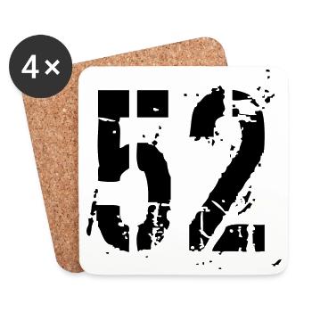 Nummer 52 - Untersetzer (4er-Set) - Weiß - Vorne