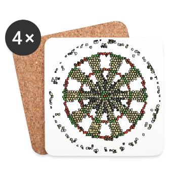 Dartboard Mosaic - Coasters (set of 4) - white - Front