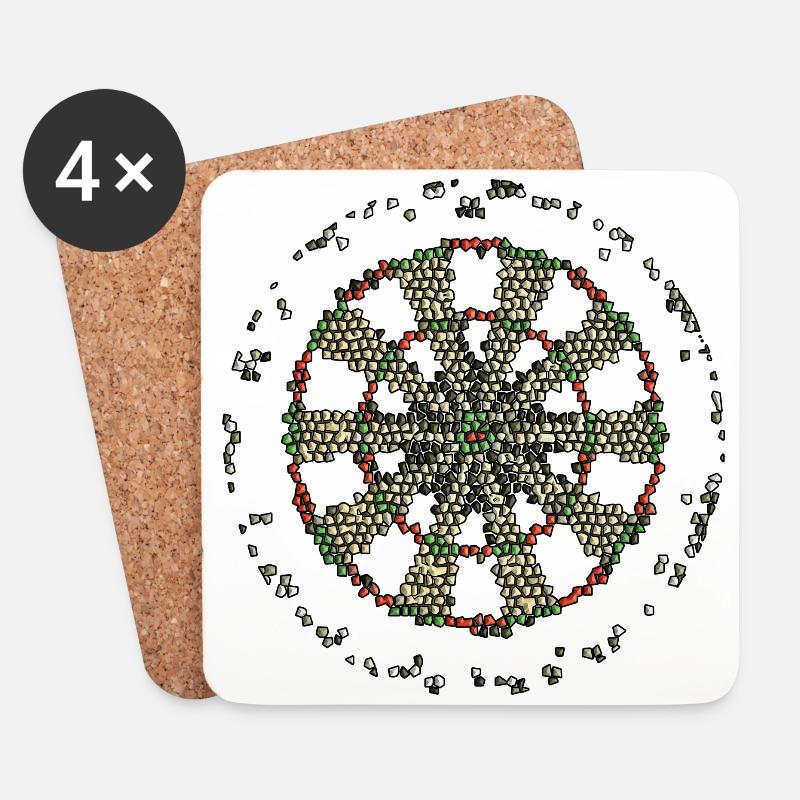 Dartboard Mosaic - Untersetzer (4er-Set) - Weiß