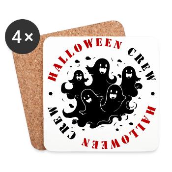Halloween Crew Party drôle - Dessous de verre (lot de 4) - blanc - Devant