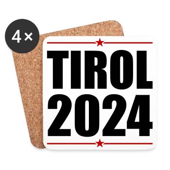 Tyrol 2024 - Dessous de verre (lot de 4) - blanc - Devant