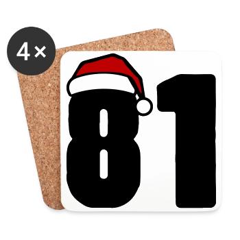81 Numéro Noël - Dessous de verre (lot de 4) - blanc - Devant