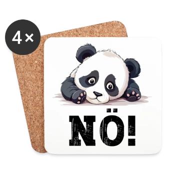 Nö Einfach Nö No Nein Panda Bär Süß Lustig Spruch - Untersetzer (4er-Set) - Weiß - Vorne