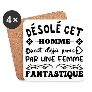 Bereits eingenommen von einem fantastischen Frauenhumor-Paar - Untersetzer (4er-Set) - Weiß - Vorne