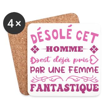 Bereits eingenommen von einem fantastischen Frauenhumor-Paar - Untersetzer (4er-Set) - Weiß - Vorne